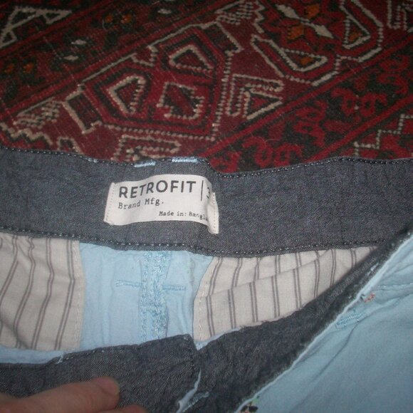 Retrofit Brand MFG Men's Cotton Casual Shorts Size 32 100% Cotton Blue Pineapple - Picture 2 of 8